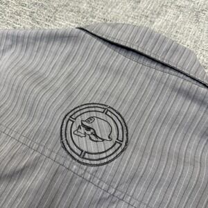Y2K Metal Mulisha Shirt Men's XL Gray Long Sleeve Button Up Stripe Grunge Skull